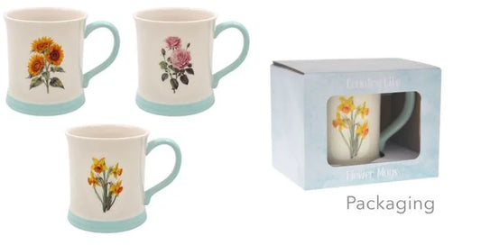Embossed Flower Mug - Various