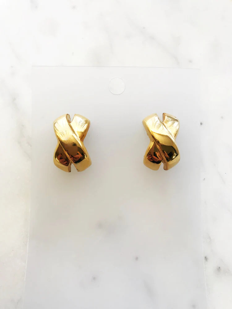Vintage Retro Criss Cross Earrings
