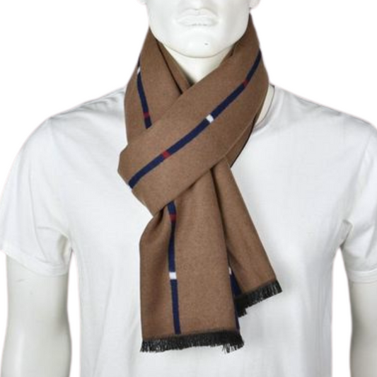 Navy Reversible Checkered Scarf