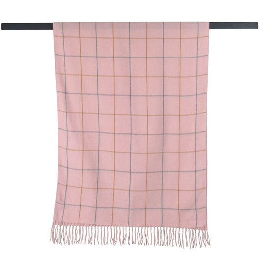 Winter Pink Grid Check Scarf