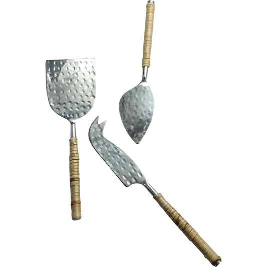 Cheese Knife - Mix Rattan Handle