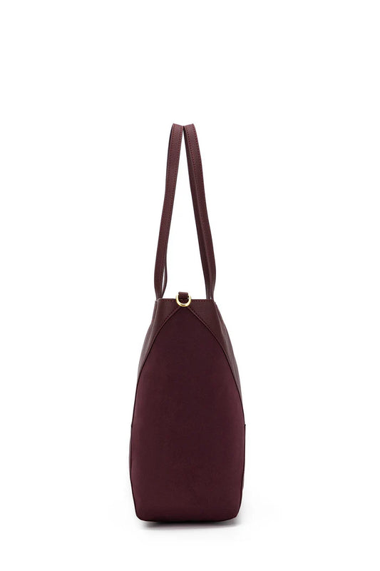 Renee Burgundy 3 piece Suedette Handbag