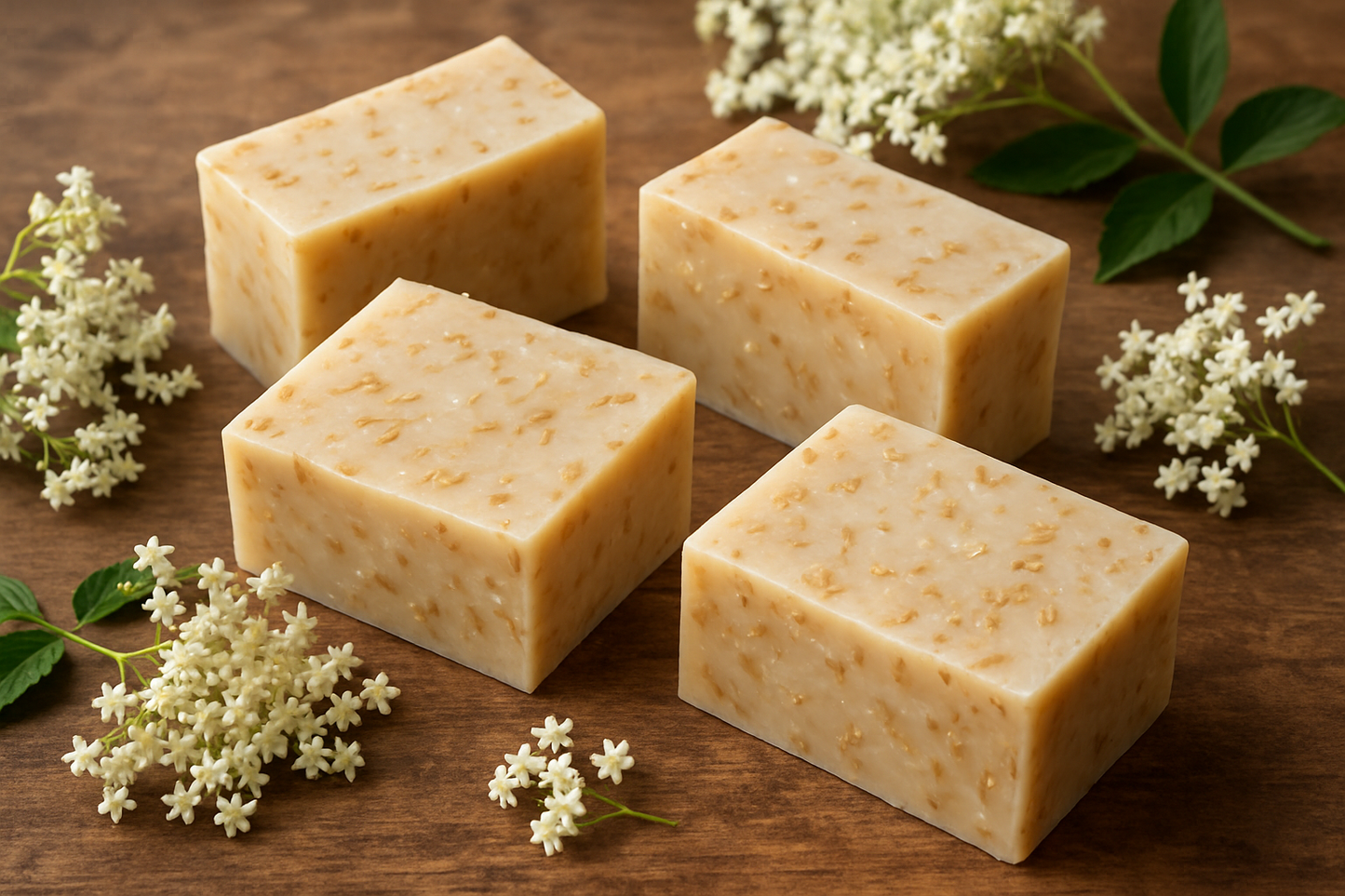 Handcrafted soap elderflower