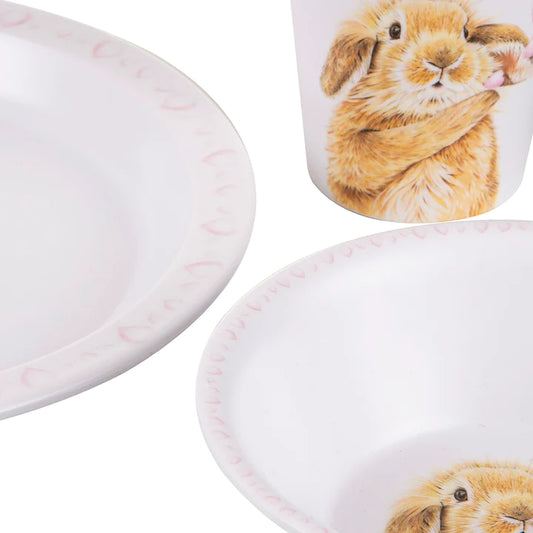 Bunny Hearts Kids Dinner Set