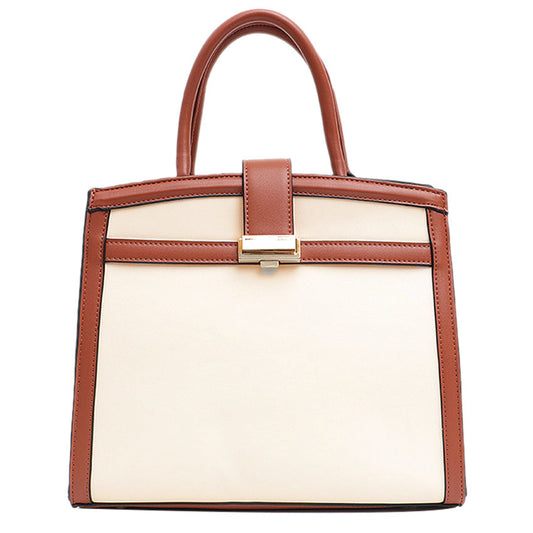 Beige Faux Leather Handbag