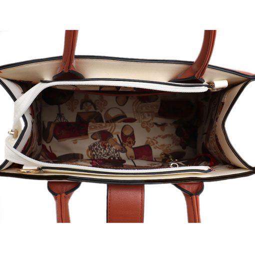 Beige Faux Leather Handbag