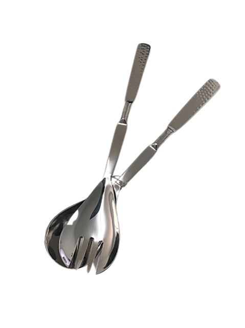 Belle Hammered End Salad Servers