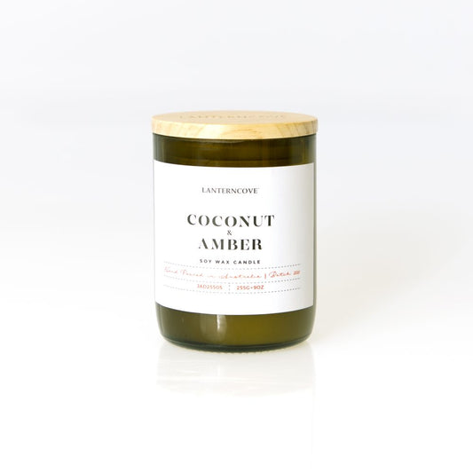Coconut & Amber 9oz Soy Wax Candle