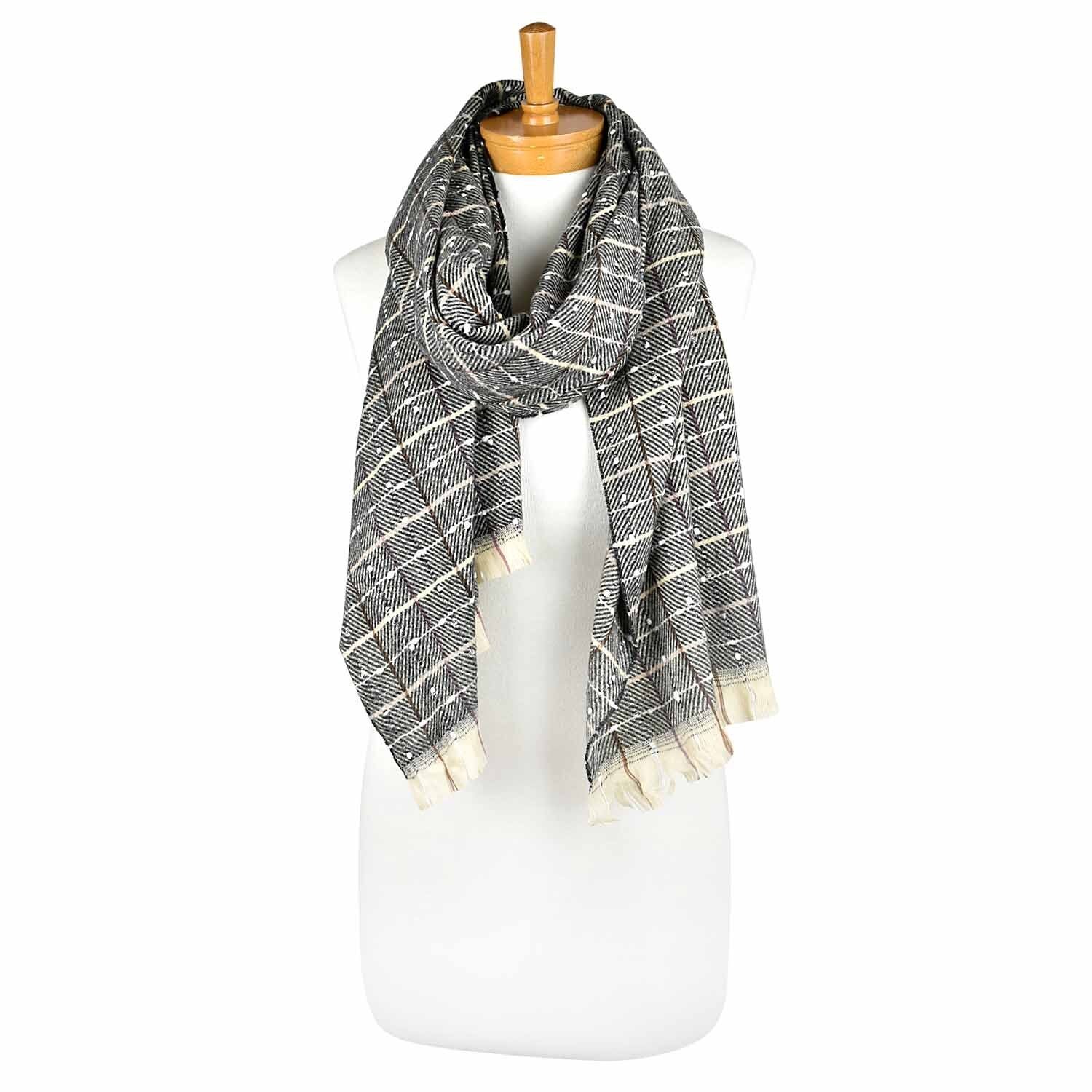 Dots and Lines Scarf - Charcoal