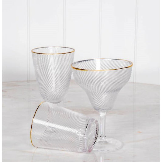 Acrylic Stripe Clear with Gold Rim Glasses