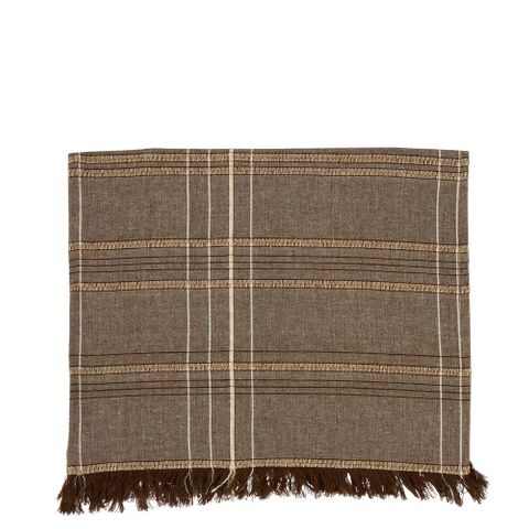 Textured Check Tea Towel Earth Brown