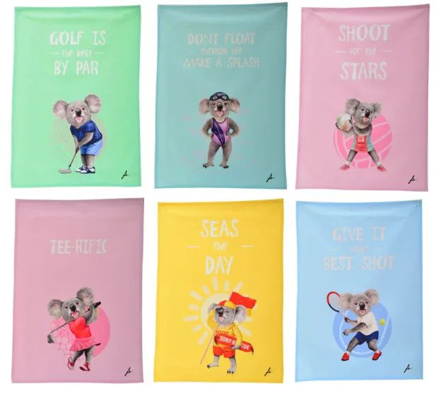 Sporty Koalas Tea Towels - Various