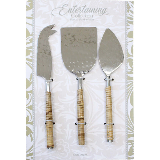 Cheese Knife - Mix Rattan Handle