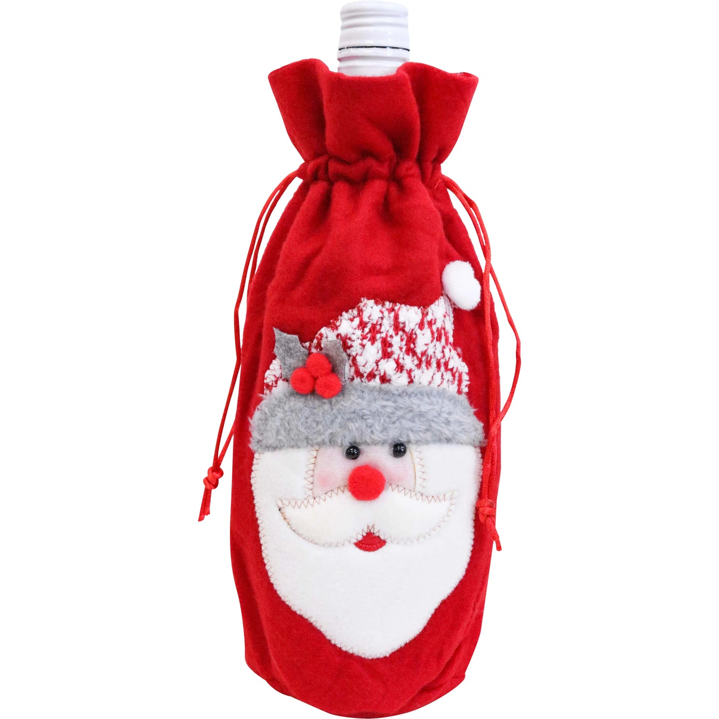 Bottle Cover - Santa Bag