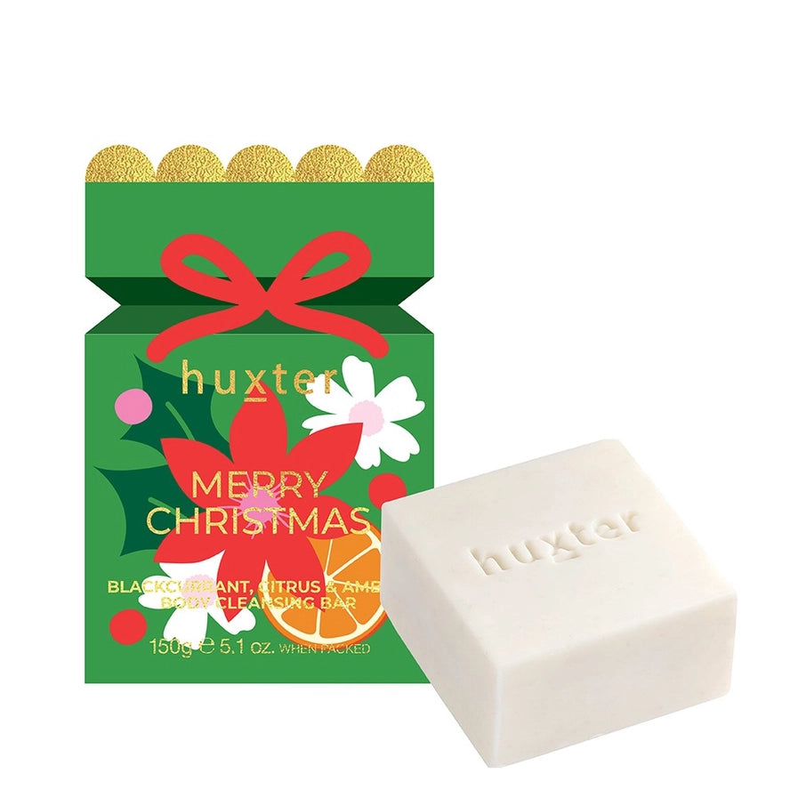 Body Cleansing Bar Bon Bon - Green Xmas Flowers