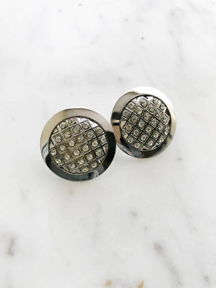 Vintage Diamante Crystal Art Deco Earrings