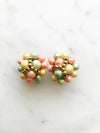 Vintage Beaded Clip On Earrings