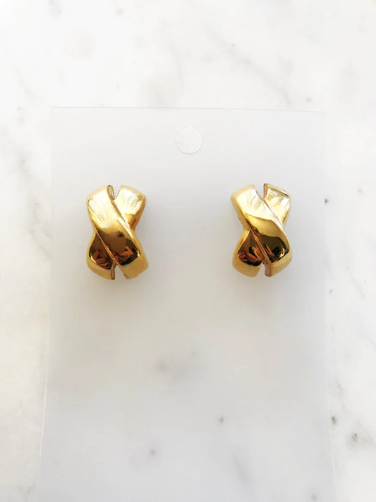 Vintage Retro Criss Cross Earrings