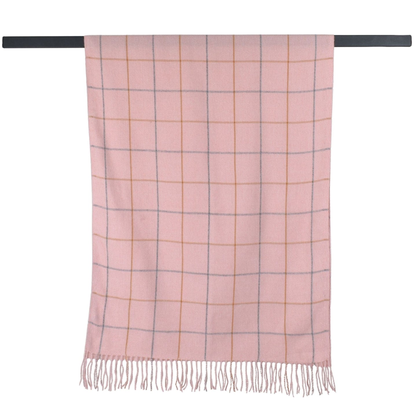 Winter Pink Grid Check Scarf
