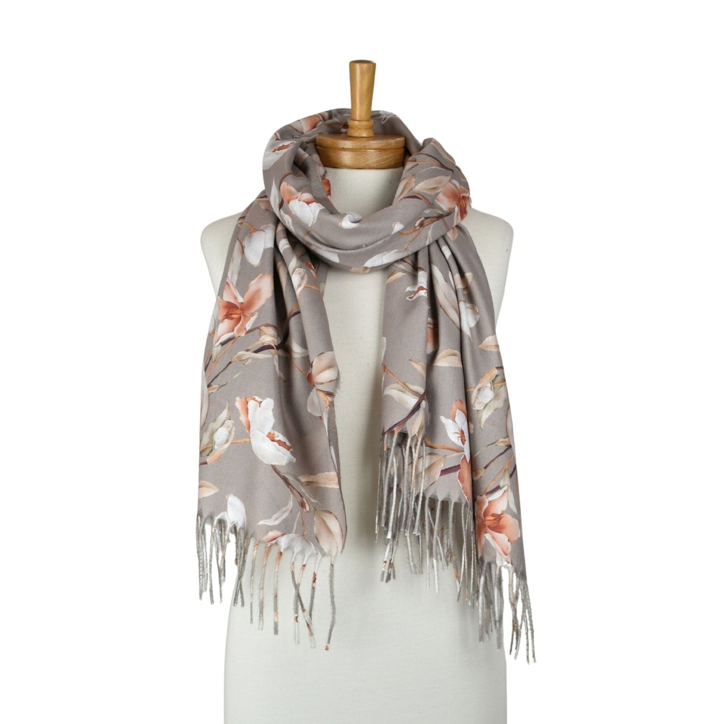 Grey Magnolia Garden Scarf