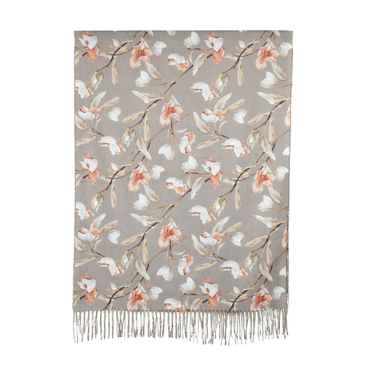 Grey Magnolia Garden Scarf