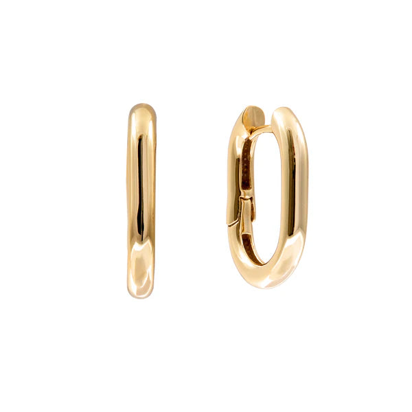 Gold Plated Small Oval Hoop Earrings