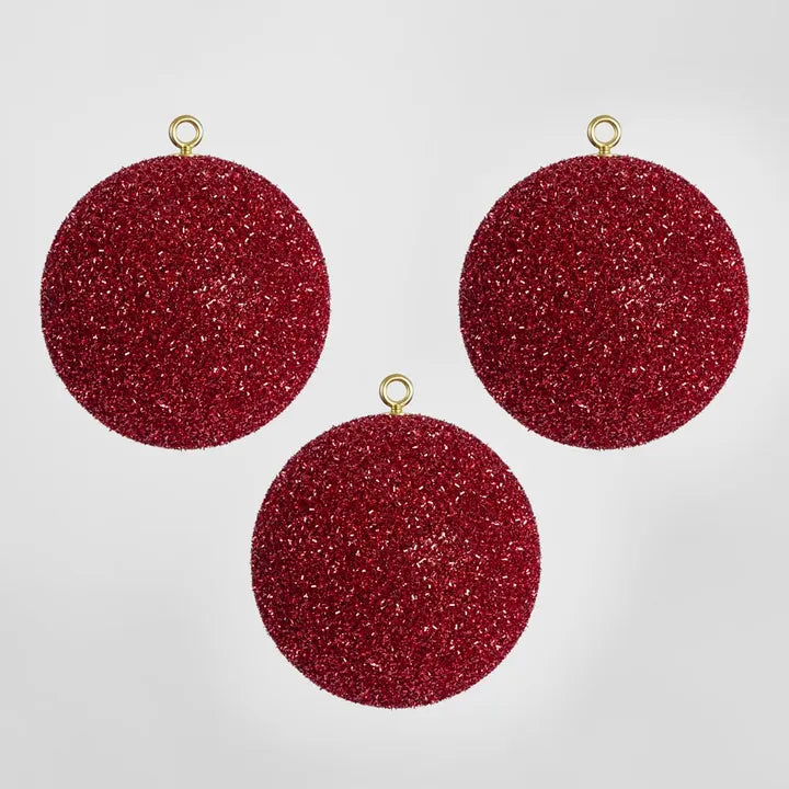 Tinsel Baugle Red - Set of 3