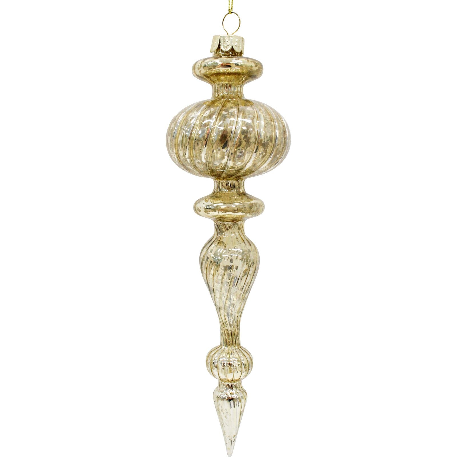 Glass Drop Finial Gold