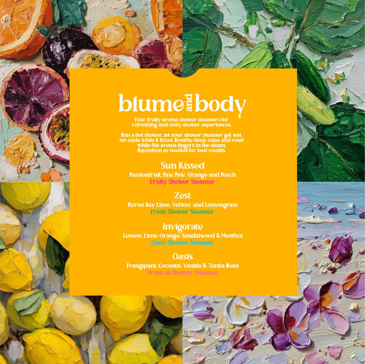 Blume & Body: Four Pack Shower Steamers - Various
