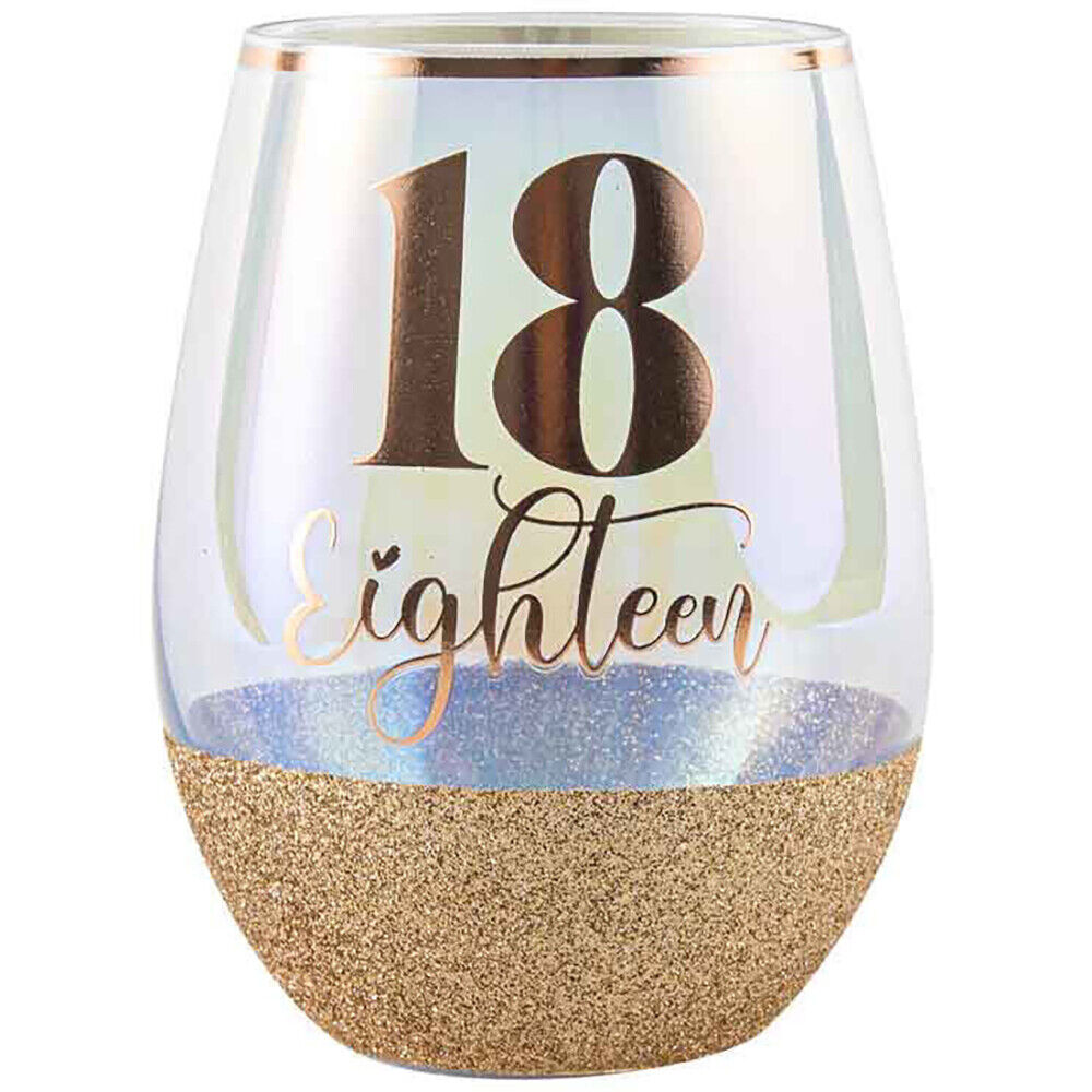 Glitter Celebration Stemless Wine Glass