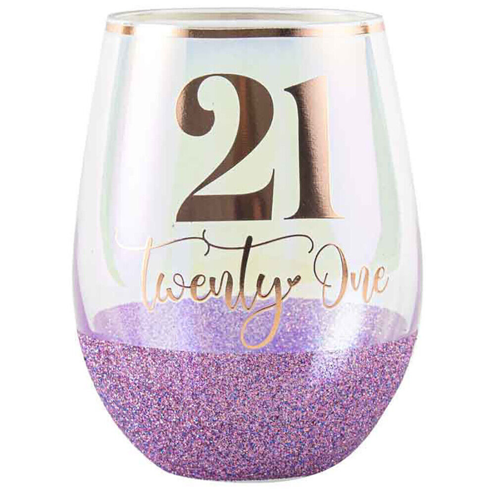 Glitter Celebration Stemless Wine Glass