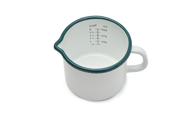 White Enamel Measuring Jug