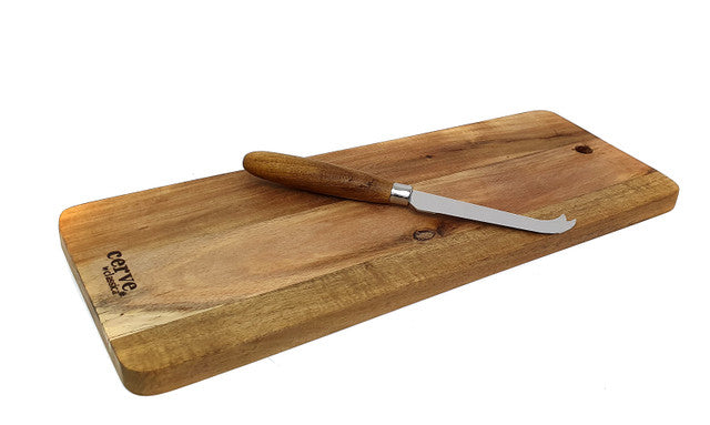 Acacia Rectangle Board with Cheese Knife