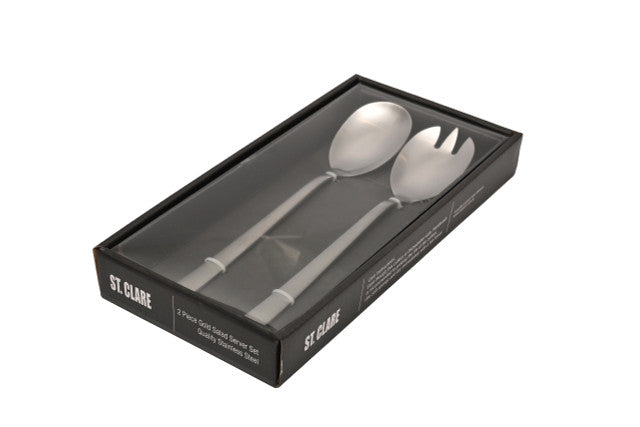 St Clare Nordic Salad Server Set - Matt Silver