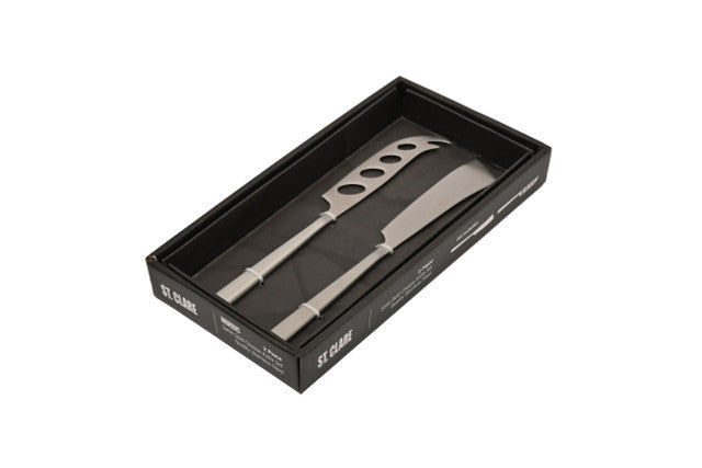 St Clare Nordic Cheese Knife Set - Matt Silver