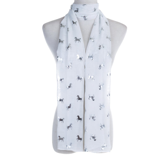 Silver Horse Decal Scarf