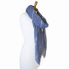 Plain Lurex Stripe Scarf - Denim