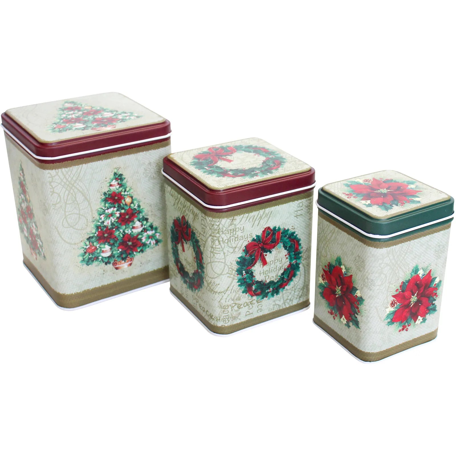 Classic Christmas Tins Set of 3