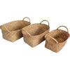 Woven Oval Basket Set of 3 - Natural