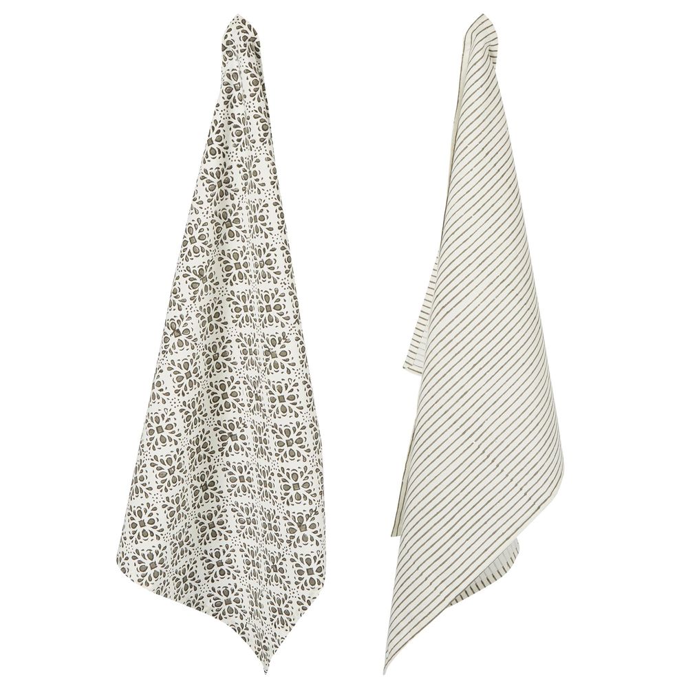 Cotton Tea Towel - Set of 2, Crya Lace Print