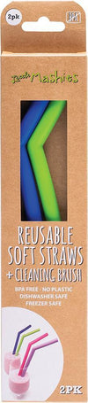 Reusable Soft Straws plus Cleaning Brush