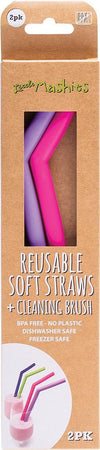 Reusable Soft Straws plus Cleaning Brush